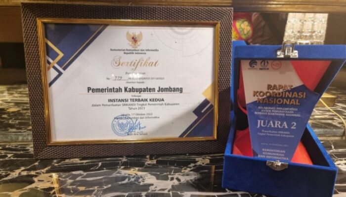 Pemkab Jombang Terbaik Nasional Dalam Pemanfaatan Aplikasi Srikandi