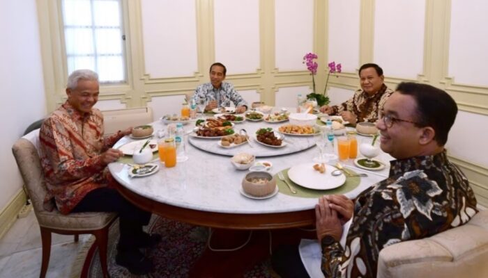 Presiden Jokowi Makan Siang Bareng Tiga Capres