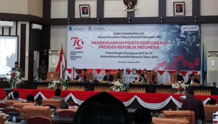 DPRD Kabupaten OKI Gelar Paripurna XXI Dengar Pidato Kenegaraan Presiden RI Dalam Rangka HUT 79 Kemerdekaan Republik Indonesia