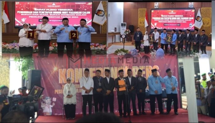 Resmi : KPU Jombang Tetapkan Nomor Urut Pasangan Calon Bupati Dan Wakil Bupati