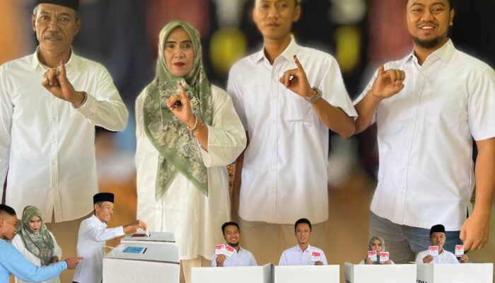 Calon Bupati OKI Dja’far Shodiq Gunakan Hak Pilih Di Desa Makarti Mulya