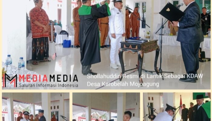Shollahuddin Resmi di Lantik Sebagai KDAW Desa Karobelah Mojoagung