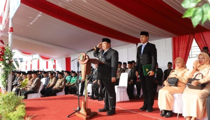 Bupati Warsubi Pimpin Upacara HAB ke-80 : “Menebar Pesan Kerukunan dan Kedaulatan Digital dari Stadion Merdeka Jombang