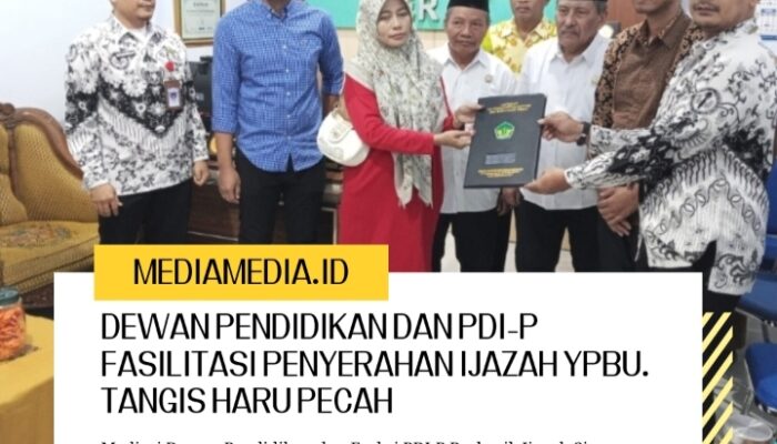 Dewan Pendidikan dan PDI-P Fasilitasi Penyerahan Ijazah YPBU. Tangis Haru Pecah