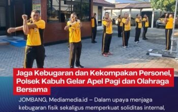 Jaga Kebugaran dan Kekompakan Personel, Polsek Kabuh Gelar Apel Pagi dan Olahraga Bersama