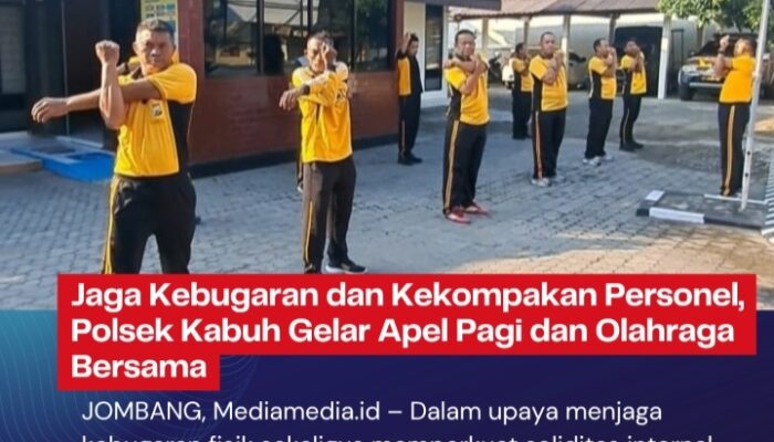 Jaga Kebugaran dan Kekompakan Personel, Polsek Kabuh Gelar Apel Pagi dan Olahraga Bersama