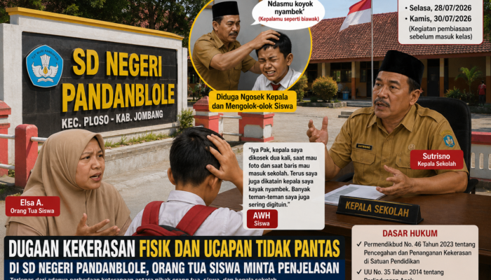 Orang Tua Siswa Tidak Terima Atas Dugaan Kekerasan Fisik Yang Dilakukan Kepala SDN Pandanblole