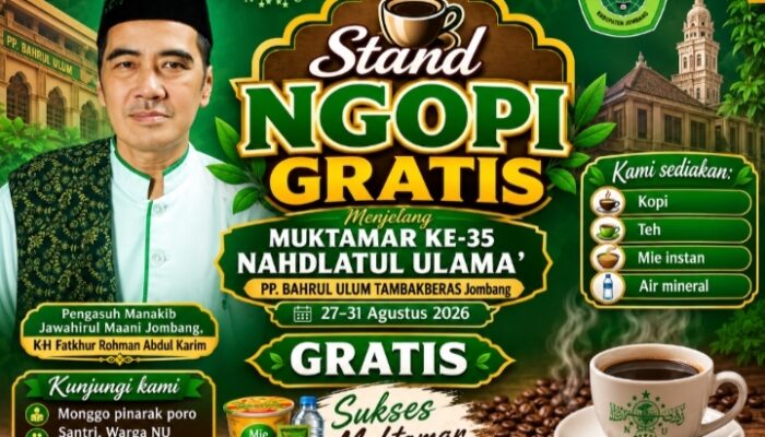 Jelang Muktamar NU ke-35, MJM Jombang Siapkan Stand “Ngopi Gratis”